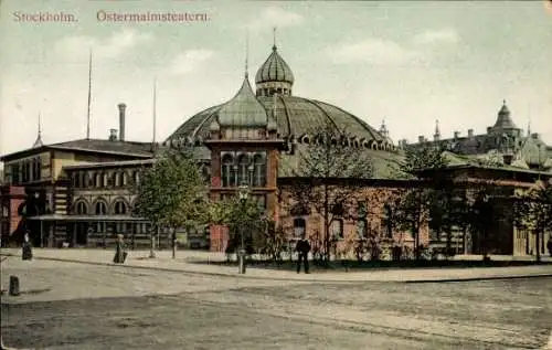 Ak Stockholm Schweden, Östermalmsteatern, Stadtansicht, historische Architektur, Bäume