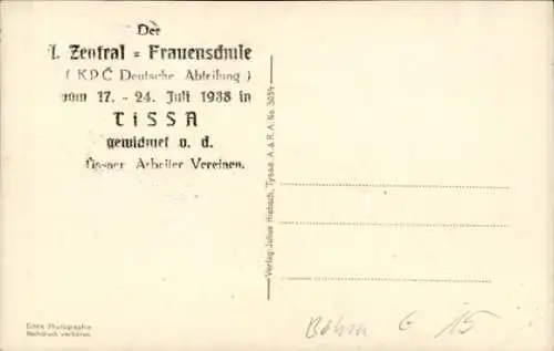 Ak Tisá Tyssa Tissa Region Aussig, Volksschule
