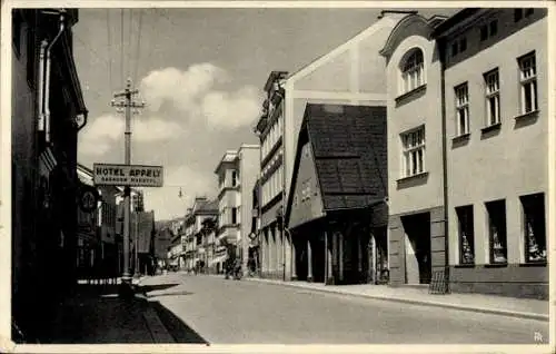 Ak Oberhohenelbe Vrchlabí Hohenelbe Region Königgrätz, Hotel Appely, Hauptstraße, historische ...