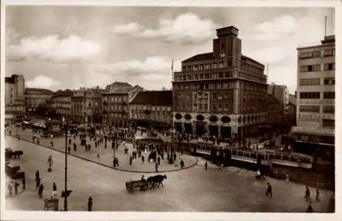 Ak Zagreb Kroatien, Jelačićev trg, Straßenleben