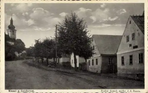 Ak Klenčí pod Čerchovem Kleneč Klentsch Reg. Pilsen, Schöne Landschaft, Kirche, Haus, Straße, ...