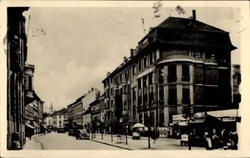 Ak České Budějovice Budweis Südböhmen, Straßenansicht