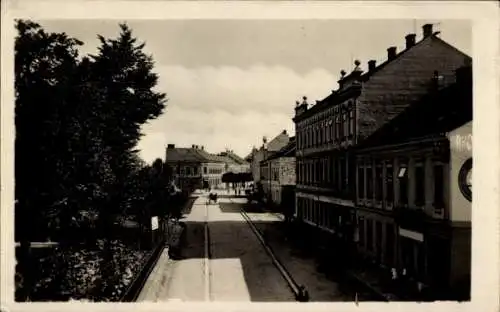 Ak České Velenice Gmünd Bahnhof Südböhmen, Straßenansicht