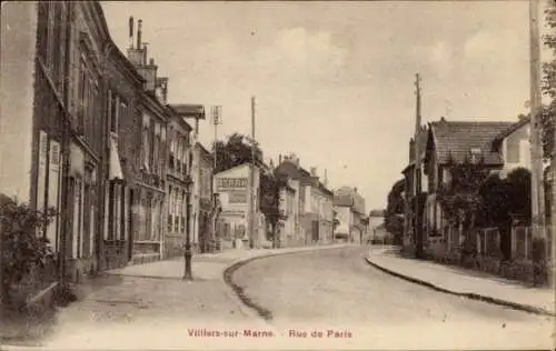 CPA Villiers-sur-Marne Val-de-Marne, Rue de Paris