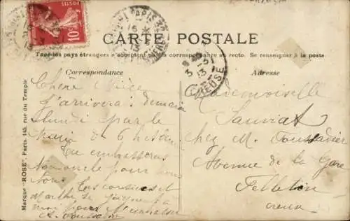 CPA Locomotion Aerienne, Le Ville de Paris, 1908