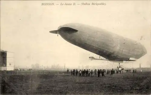 CPA Moisson, Ballon Dirigeable Le Jeune II