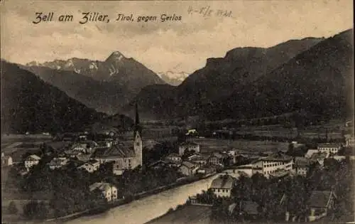 Ak Zell am Ziller in Tirol, Panorama gegen Gerlos