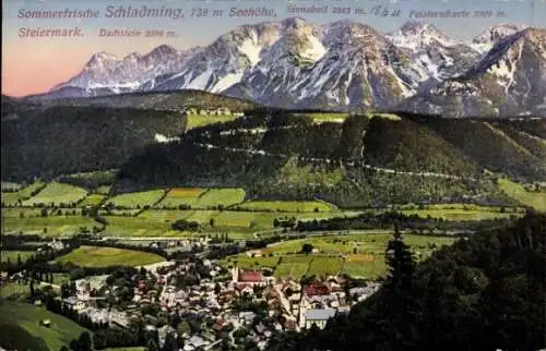 Ak Schladming Steiermark, Berglandschaft, Dachstein, Sinnabell, Ort