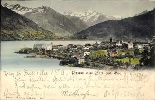 Ak Zell am See in Salzburg, Berglandschaft, Ort