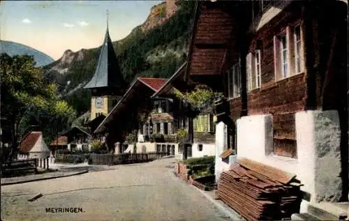 Ak Meiringen Kt. Bern Schweiz, Straßenpartie