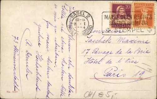 Ak Basel Stadt Schweiz, Barfüsserplatz, Historisches Museum, Marktstände, Straßenbahn