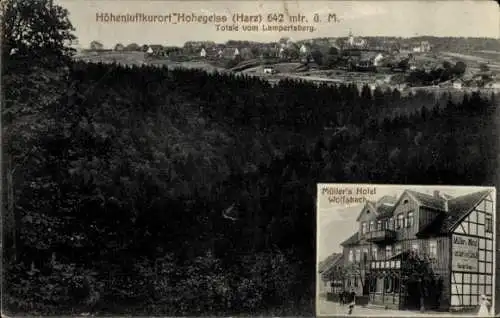 Ak Hohegeiß Braunlage im Oberharz, Totale vom Lampertsberg