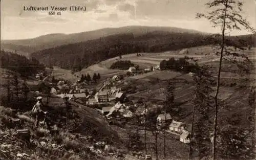 Ak Vesser Suhl in Thüringen, Panorama