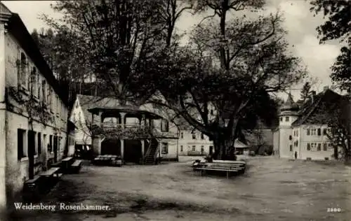 Ak Rosenheim Weidenberg in Oberfranken, Marktplatz, Rosenhammer