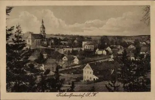 Ak Teichwolframsdorf in Thüringen, Ansicht von  Kirchengebäude, ländliche Architektur