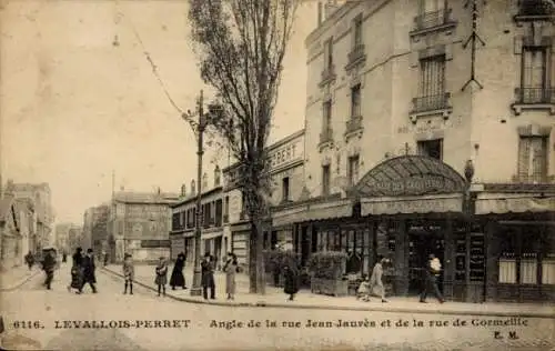 CPA Levallois-Perret-Hauts-de-Seine, Angle de la Rue Jean Jaurès et de la Rue de Cormeille