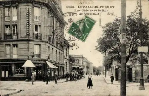 CPA Levallois-Perret-Hauts-de-Seine, Rue Gide vers la Rue de Cormeille