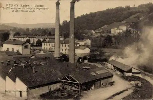 Ak Régny Loire, Fabrik