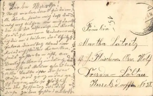 Ak Burkersdorf Frauenstein im Erzgebirge, Kirche, Schule, Teilansicht