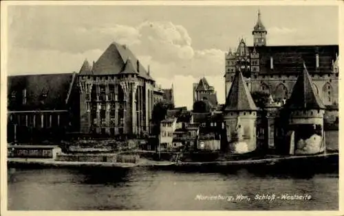 Ak Marienburg Malbork Westpreußen, Schloss, Westseite