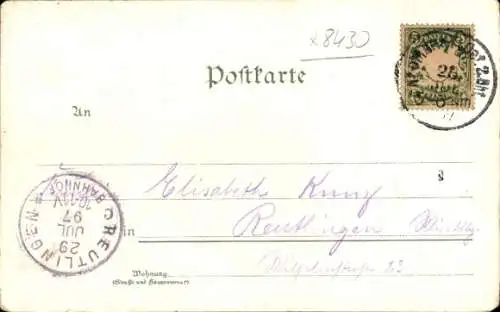 Litho Neumarkt in der Oberpfalz, Obere Marktstraße, Mariahilf, Brunnenhäusl