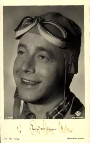 Ak Schauspieler Heinz Rühmann, Portrait, Fliegerbrille