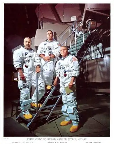 Ak Crew der 2. bemannten Apollo Mission, Frank Borman, William A. Anders, James A. Lovell jr., NASA