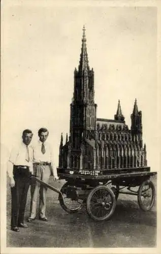 Ak Ulm an der Donau, Münster, Modell, Erbauer Gebrüder Dreikausen