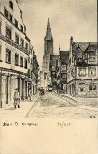 Ak Ulm an der Donau, Hirschstraße