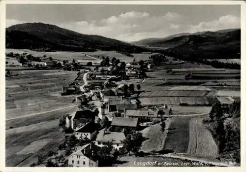 Ak Langdorf Bayerischer Wald Niederbayern, Fliegeraufnahme