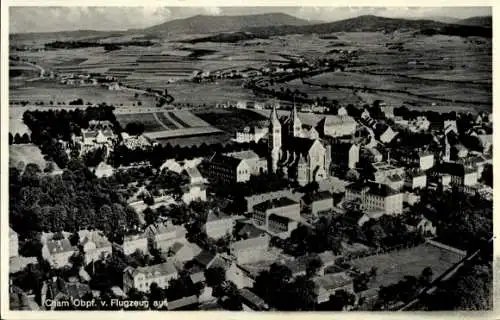 Ak Cham in der Oberpfalz, Fliegeraufnahme