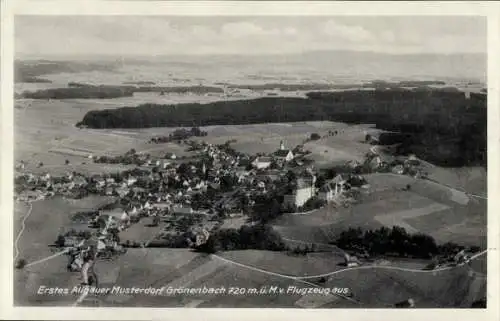 Ak Bad Grönenbach im Allgäu, Erstes Allgäuer Musterdorf, Fliegeraufnahme