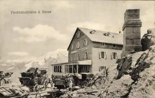 Ak Stilfser Joch Stilfserjoch Passo dello Stelvio Südtirol, Ferdinandshöhe, Ortler