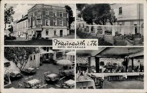 Ak Fraureuth Sachsen, Hotel Ratskeller, Innenansicht