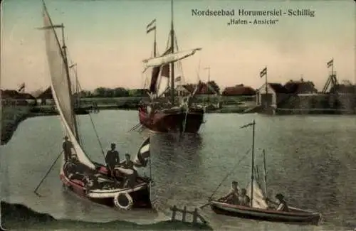 Ak Horumersiel Schillig Wangerland Friesland, Hafen, Boote