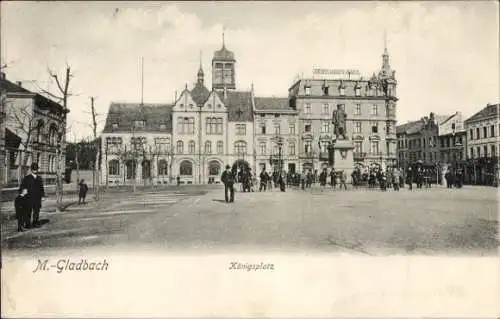 Ak Mönchengladbach am Niederrhein, Königsplatz, Denkmal, Deutsches Haus