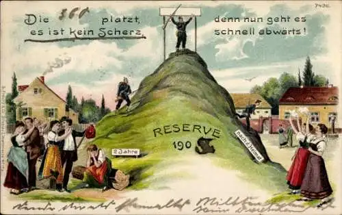 Litho Reservisten, Soldatenleben, Abschied, Heimkehr