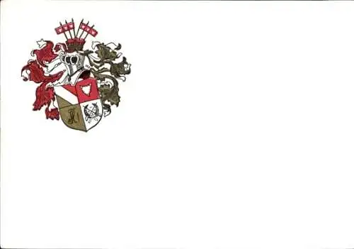 Studentika Ak Köln Marienburg, Corps Franco Guestphalia, Pferdmengesstraße 18, Wappen, WSC