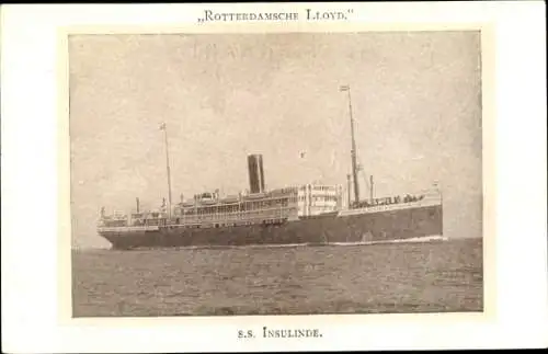 Ak Dampfer S.S. Insulinde, Koninklijke Rotterdamsche Lloyd KRL