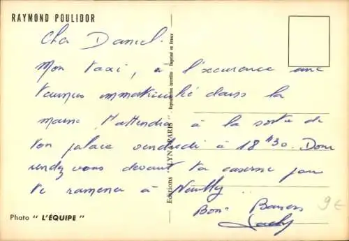 Ak Radrennfahrer Raymond Poulidor, BP Reklame