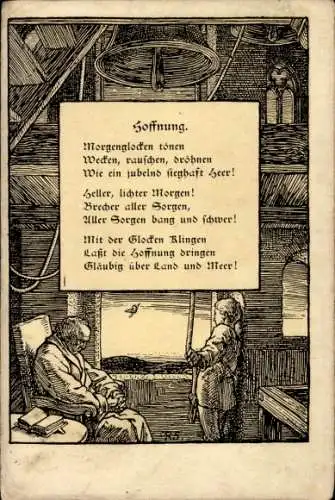 Künstler Ak Allegorie, Hoffnung, Glocken