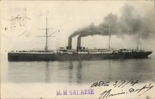 Ak Aden Jemen, M.M. SALAZIE, Schiff auf See