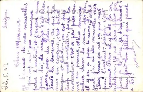 Ak Saigon Cochinchine Vietnam, 黑白照片，一艘船停靠在港口。