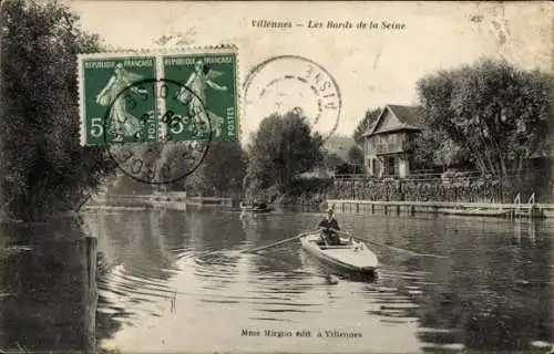 Ak Villennes sur Seine Yvelines, Bords de la Seine