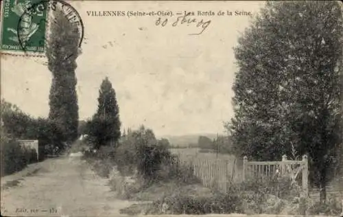 Ak Villennes sur Seine Yvelines, Bords de la Seine