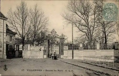 Ak Villennes sur Seine Yvelines, Entree du Parc