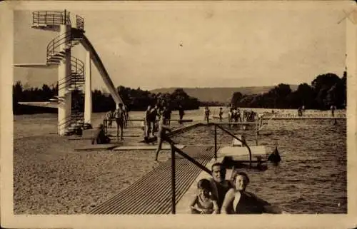 Ak Villennes-Medan sur Seine Yvelines, Plage, Toboggan