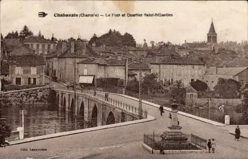 Ak Chabanais Charente, Pont, Quartier Saint-Sebastian