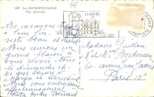 Ak La Rochefoucauld Charente, Panorama