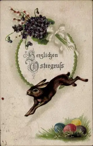 Ak Glückwunsch Ostern, Osterhase, Ostereier